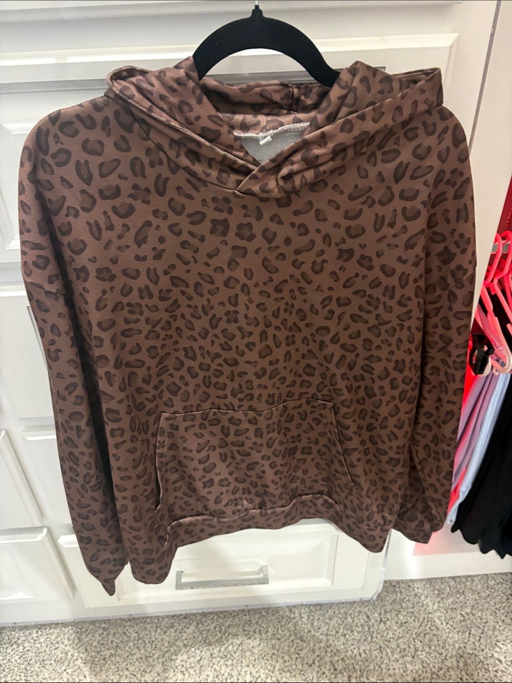 Brown Leopard Print Hoodie